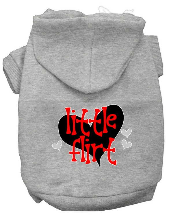 Little Flirt Screen Print Dog Hoodie Grey XXXL